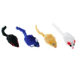 Игрушка для кошек Мышка искусственный мех разноцветная 4,5 см